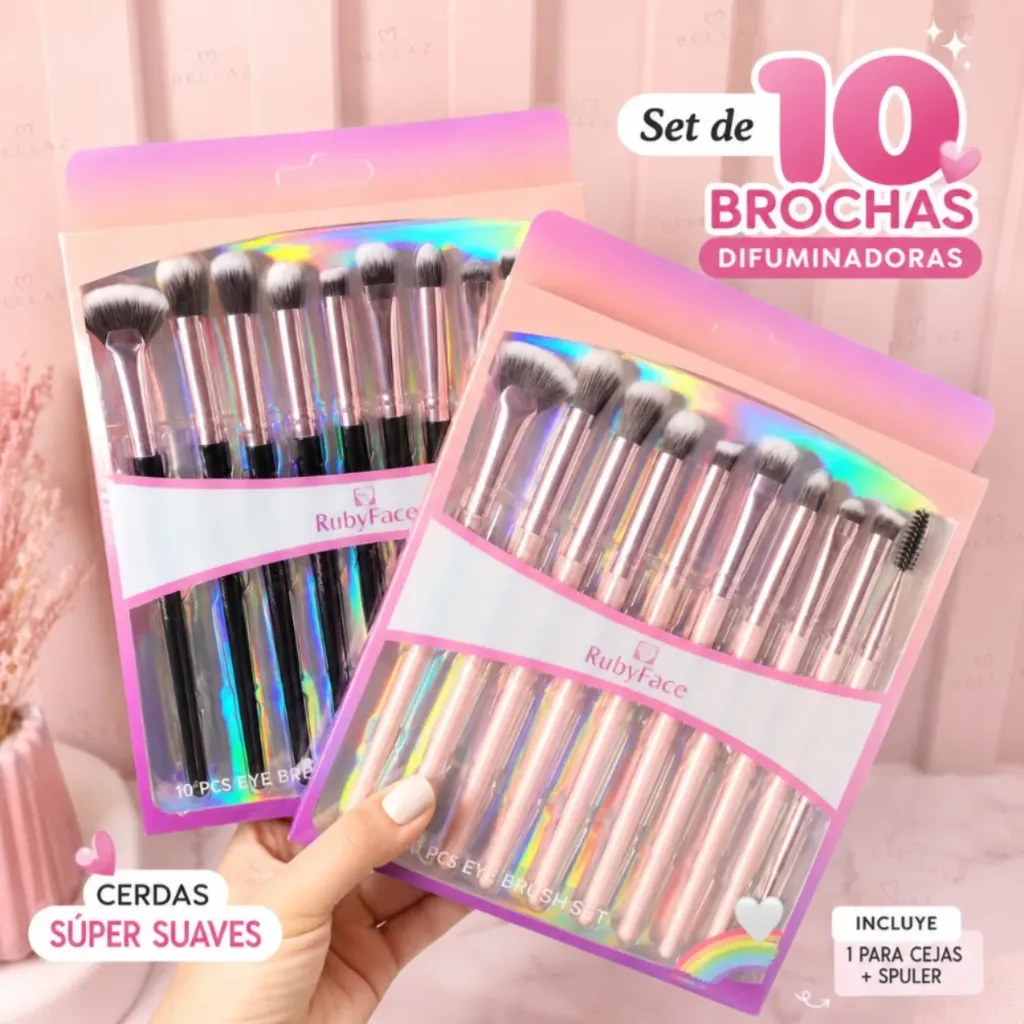 Brochas Difuminadoras x10 RubyFace