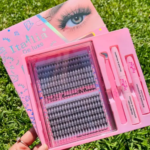 Kit pestañas rosa efecto extensión 20P + 30P